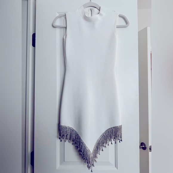 White High Neck Dress with Jewels - Picture 1 of 9